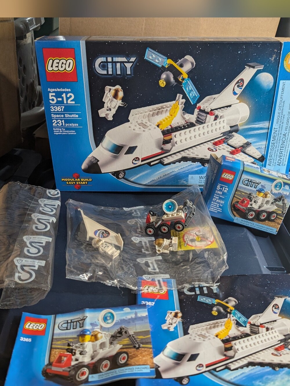 LEGO City 3365 3367 Space Shuttle Space Moon Buggy COMPLETE